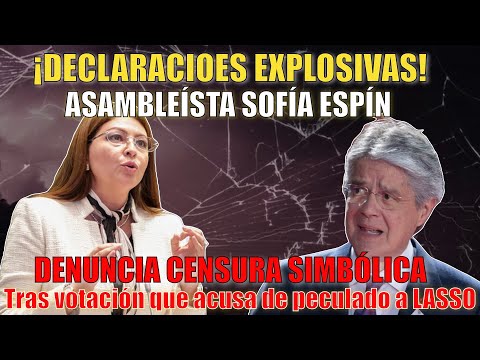 Sofía Espín denuncia 'censura simbólica' tras votación que acusa de peculado a Guillermo Lasso