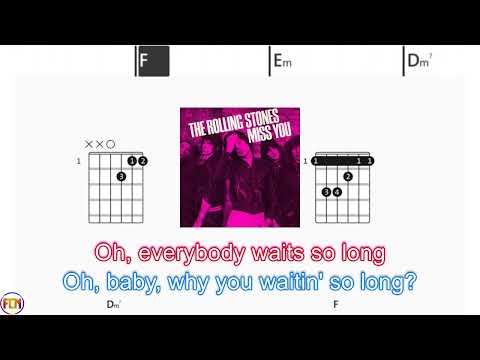 THE ROLLING STONES Miss you FCN GUITAR CHORDS & LYRICS