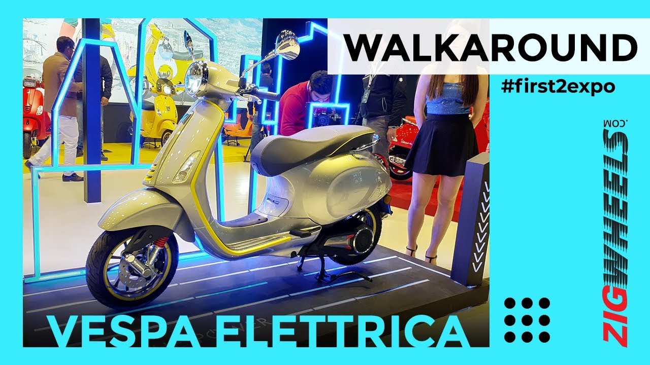 Vespa Elettrica Walkaround | Features, Range, Launch Details & More | Auto Expo 2020