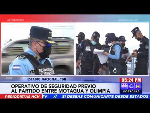 Policía Nacional iniciará dispositivo de seguridad para encuentro entre Olimpia vrs Motagua