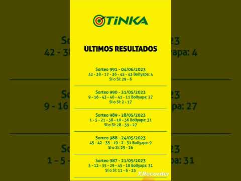 Resultados La Tinka 04-06-2023 Sorteo 991 #shorts