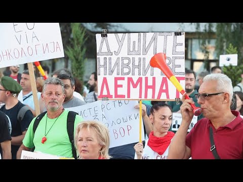 North Macedonia protest over allegations of drug-stealing at state cancer hospital