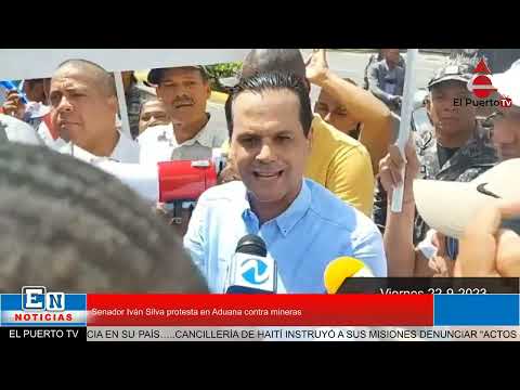 Senador Iván Silva y la Familia Rosario protestan en Aduana contra mineras