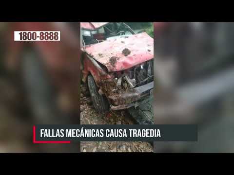 1 fallecido y 8 lesionados tras impacto de camioneta en Jinotega
