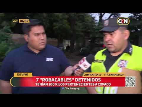 7 robacables detenidos en Itá Enramada