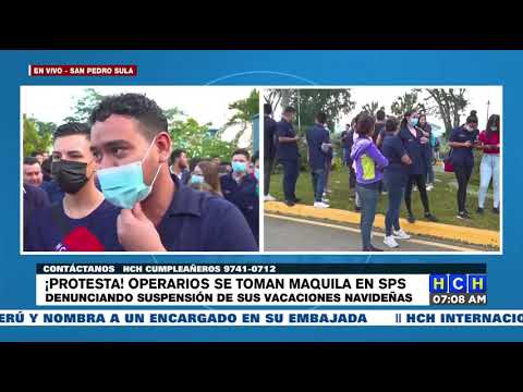 ¡Protesta! Operarios se toman maquila en Cortés denunciando suspensión de sus vacaciones navideñas