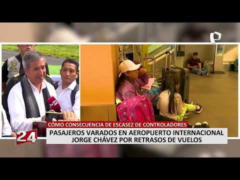 Pasajeros varados en Aeropuerto Jorge Chávez por retrasos de vuelos por escasez de controladores