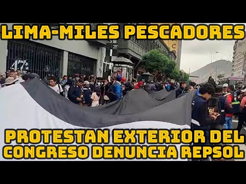 PROTESTAS DESDE LOS EXTERIORES CONGRESO PERUANO EN RECHAZO REPSOL HASTA HOY NO CUMPLIO INDEMNIZAR