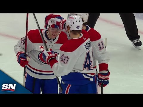 Canadiens Lane Hutson Helps Set Up Brendan Gallagher Goal For First Career NHL Point