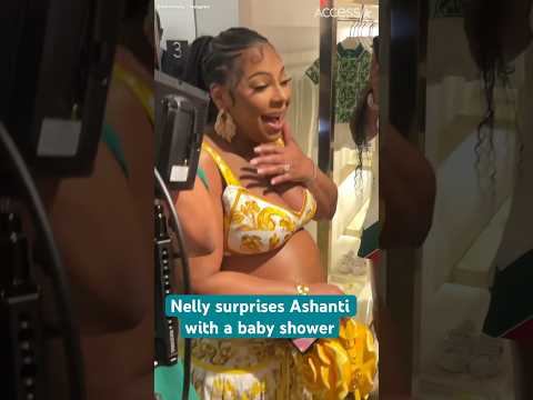 Ashanti was led to a surprise baby shower from her new husband, Nelly