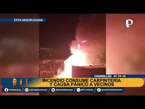 Incendio de grandes promociones consumió carpintería en Chorrillos