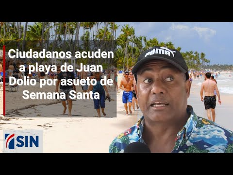 Ciudadanos acuden a playa de Juan Dolio por asueto de Semana Santa