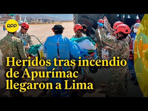 Tres personas heridas de gravedad por incendio forestal en Apurímac llegaron a Lima