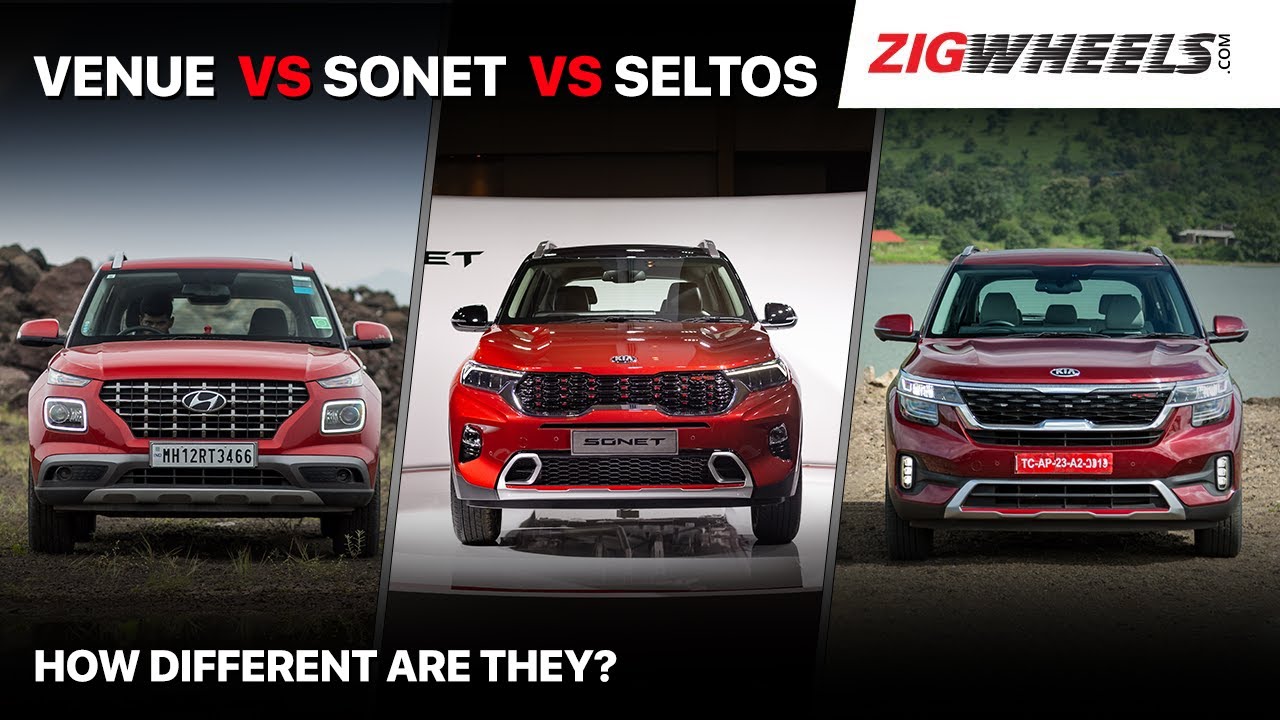 🚙 Kia Sonet vs Hyundai Venue vs Kia Seltos: One To Rule Them All?