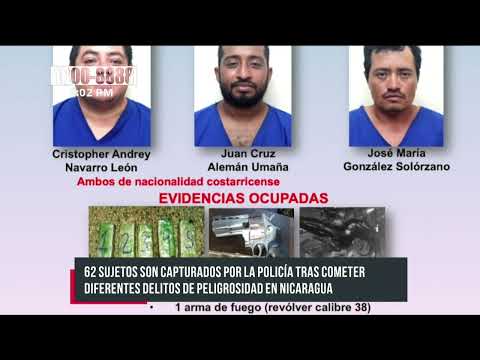 Policía aprehende a sujetos que cometen delitos de peligrosidad en Nicaragua