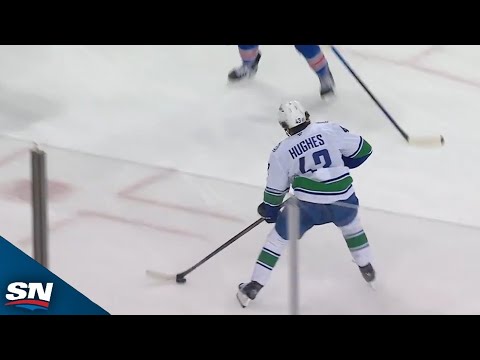 Canucks Quinn Hughes Dekes Matt Rempe To Record 400th career point