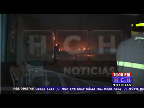 Se reporta incendio en un negocio de auto repuestos en San Pedro Sula