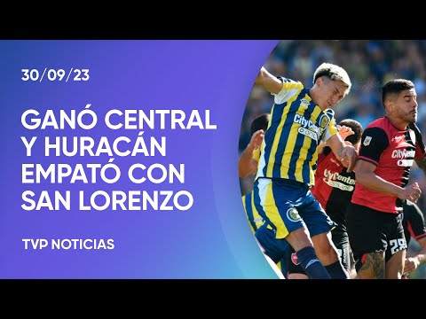 En los últimos minutos, San Lorenzo le empató a Huracán y Central se llevó el clásico rosarino