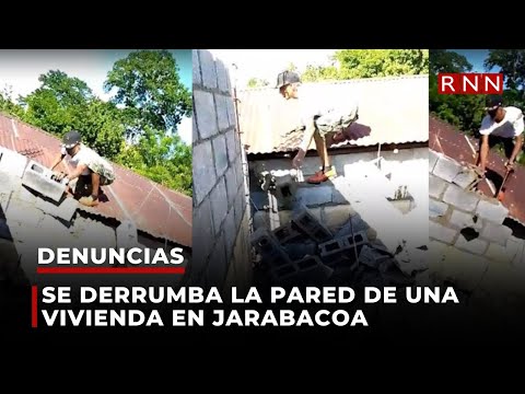 Se derrumba la pared de una vivienda en Jarabacoa