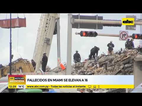 Derrumbe en Miami: Cantidad de fallecidos aumenta a 16