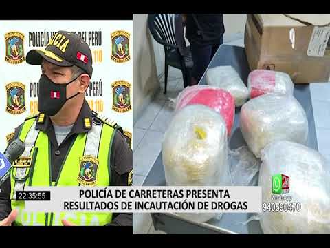 Policía de carreteras presenta resultados de incautación de drogas