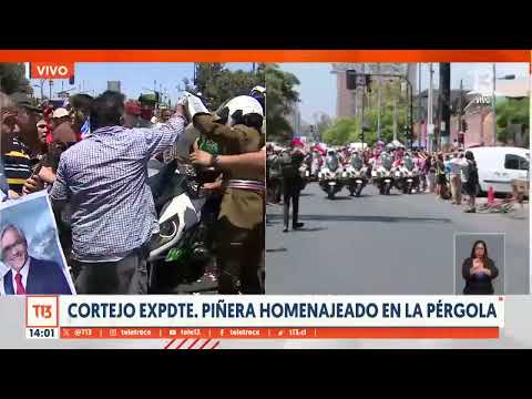 Cortejo a expresidente Sebastián Piñera en La Pérgola de las Flores