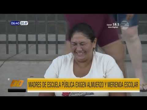 Madres de escuela exigen almuerzo y merienda escolar en Asunción