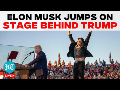 LIVE | Elon Musk Jumps Up & Down On Stage Behind Trump: Full Speech | Kamala | US Election | MAGA