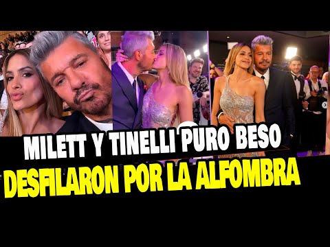 MILETT FIGUEROA DESFILA CON TINELLI EN LA ALFOMBRA ROJA Y CON LA FRENTE EN ALTO