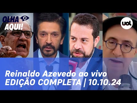 Reinaldo Azevedo ao vivo: Nunes x Boulos; Malafaia rebate filhos de Bolsonaro e entrevista de Carlos