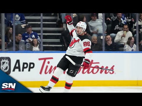 Devils Jack Hughes Records Third Career Hat Trick vs. Maple Leafs