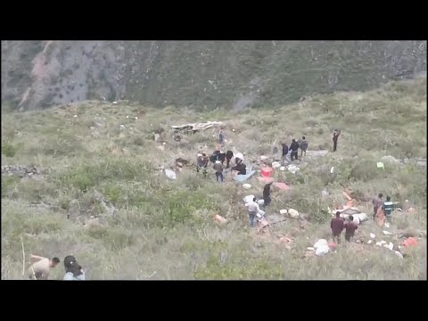 Bus plunges into abyss in Peruvian Andes after skidding, killing 20 people