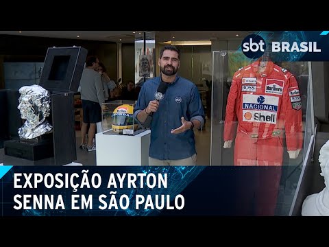 Exposição com artigos do Ayrton Senna abre em SP | SBT Brasil (23/03/2024)