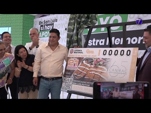 Presentan billete de lotería conmemorativo del aniversario 65 de CANIRAC