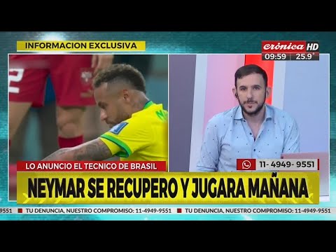 Mundial Qatar: Neymar se recuperó y jugará mañana