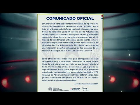 COVID-19: Paraguay restringe vuelos del Reino Unido
