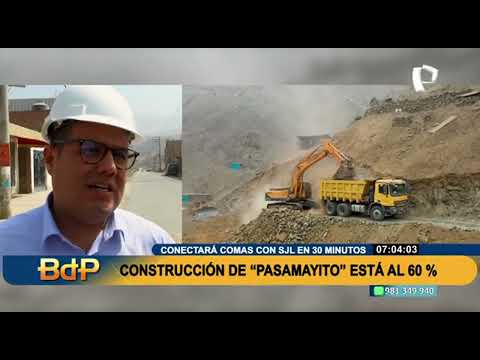 Nueva vía Pasamayito presenta 60 % de avance, informó la Municipalidad de Lima