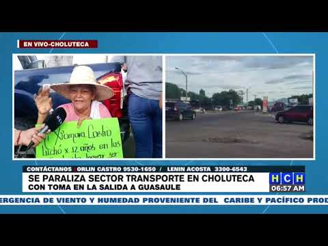 ¡En rechazo a Terminal del Pacífico! Transportistas y comerciantes de Choluteca bloquean carretera
