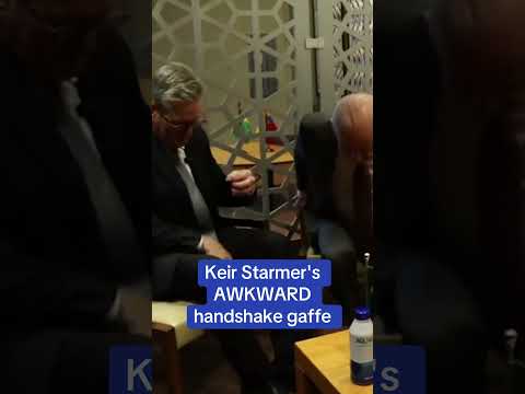 Keir Starmer's AWKWARD handshake gaffe