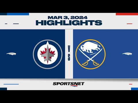 NHL Highlights | Jets vs. Sabres - March 3, 2024