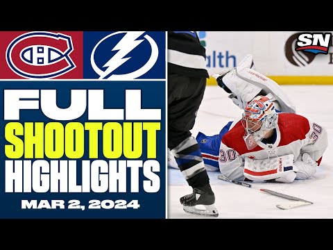 Montreal Canadiens at Tampa Bay Lightning | FULL Shootout Highlights - March 2, 2024