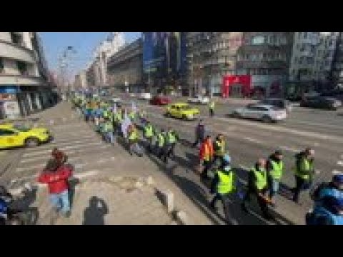 Romanian police protest planned austerity measures
