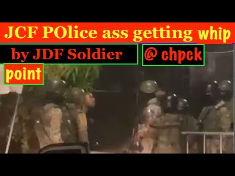 JCF police @ss getting whip by JDF soldier at a Checkpoint , Jamaicans getting fed up
