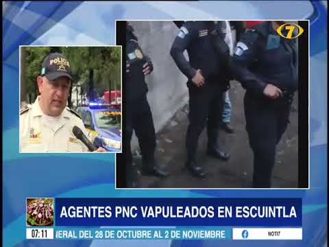 Agentes de la PNC fueron vapuleados en Santa Lucía Cotzumalguapa
