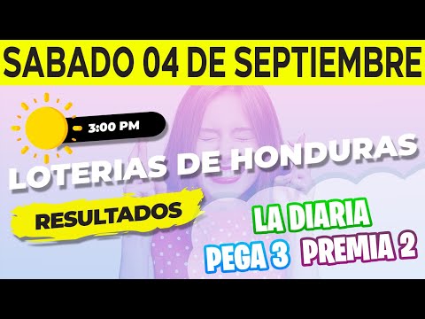Sorteo 3PM Loto Honduras, La Diaria, Pega 3, Premia 2, Sábado 4 de Septiembre del 2021 | Ganador 