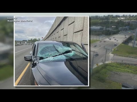 Steel beam misses driver by inches after crashing through windshield while on highway