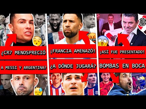 CRISTIANO hizo enojar a ARGENTINA+ FRANCIA amenazó a OTAMENDI+ GALLARDO llegó a RIVER+ BOCA bombas