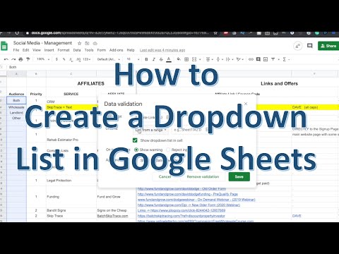 Create a DropDown List in Google Sheets
