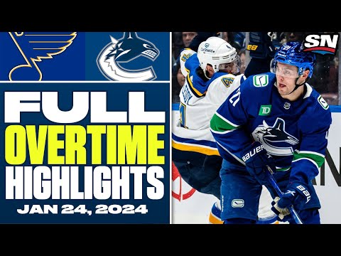 St. Louis Blues at Vancouver Canucks | FULL Overtime Highlights - January 24, 2024