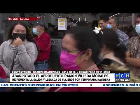 ¡Abarrotado! Incrementa flujo de viajeros en aeropuerto de La Lima, Cortés